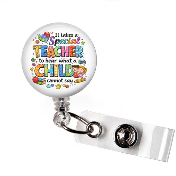 Handmade Accessories - SPED Teacher Badge Reel Special Education Retractable ID Holder Gift